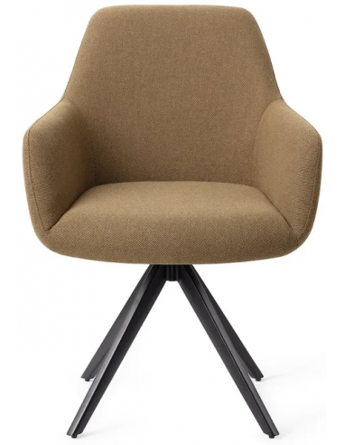 Se Hiroo rotérbar spisebordsstol H84 cm polyester - Sort/Taupe hos Lepong.dk