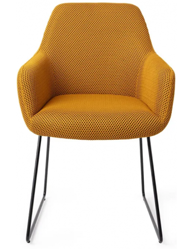 Billede af Hiroo spisebordsstol H84 cm polyester - Sort/Groovy gul