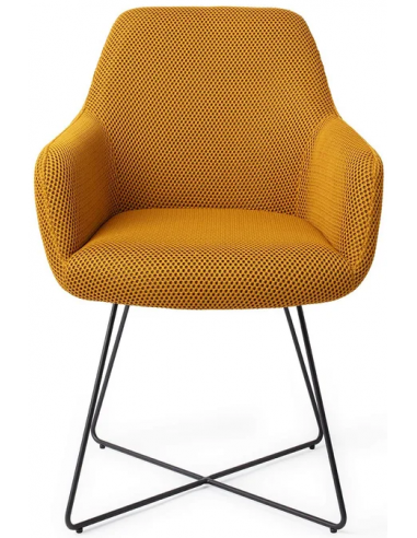 Billede af Hiroo spisebordsstol H84 cm polyester - Sort/Groovy gul