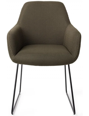 Se Hiroo spisebordsstol H84 cm polyester - Sort/Mørk junglegrøn hos Lepong.dk