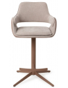 Oketo rotérbar barstol i polyester H97 cm - Mat gråbrun/2-tonet Taupe