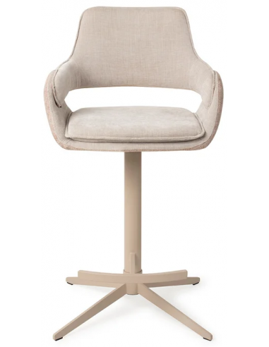 Se Oketo rotérbar barstol i polyester H97 cm - Mat ecru/2-tonet ecru hos Lepong.dk