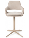 Oketo rotérbar barstol i polyester H97 cm - Mat ecru/2-tonet ecru