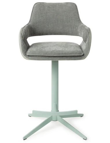 Billede af Oketo rotérbar barstol i polyester H97 cm - Mat pastelgrøn/2-tonet grøn