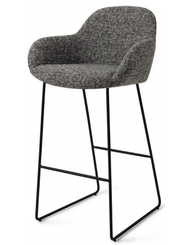 Se Kushi barstol i polyester H100 cm - Sort/Meleret sort hos Lepong.dk