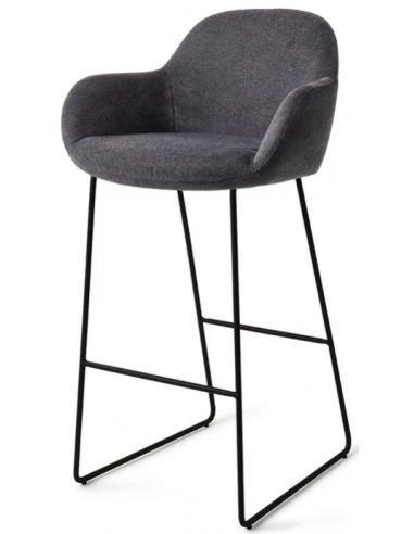 Se Kushi barstol i polyester H100 cm - Sort/Sortbrun hos Lepong.dk