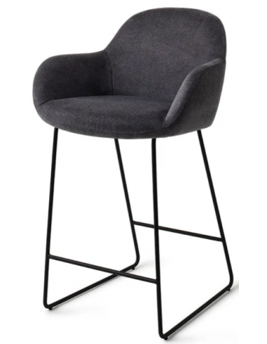 Billede af Kushi barstol i polyester H90 cm - Sort/Sortbrun