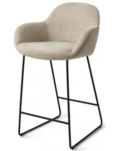 Billede af Kushi barstol i polyester H90 cm - Sort/Creme
