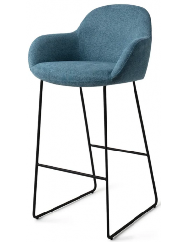 Se Kushi barstol i polyester H100 cm - Sort/Havblå hos Lepong.dk