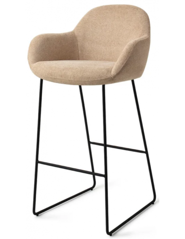 Billede af Kushi barstol i polyester H100 cm - Sort/Lys beige