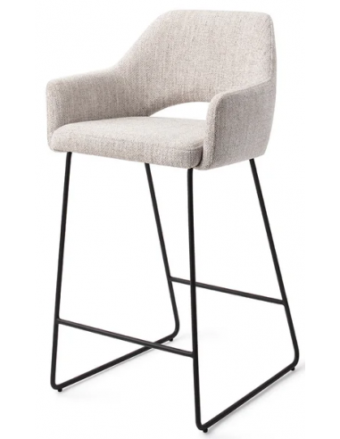Se Yanai barstol i polyester H89 cm - Sort/Lysegrå hos Lepong.dk