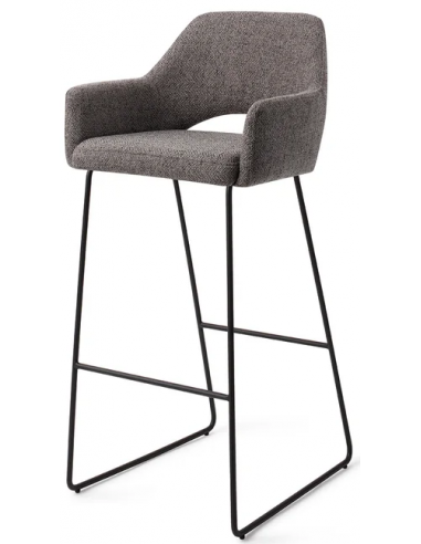 Se Yanai barstol i polyester H100 cm - Sort/Mørkegrå hos Lepong.dk