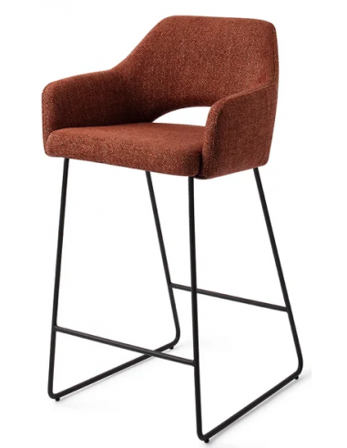 Billede af Yanai barstol i polyester H89 cm - Sort/Terracotta