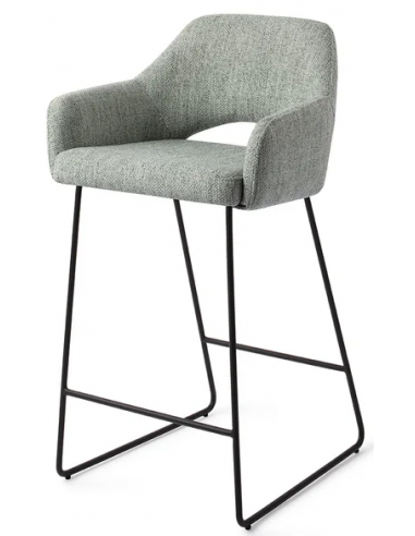 Se Yanai barstol i polyester H89 cm - Sort/Sagegrøn hos Lepong.dk