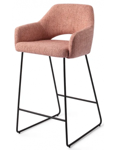 Se Yanai barstol i polyester H89 cm - Sort/Pink hos Lepong.dk