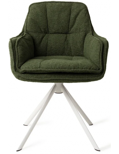 Billede af Akune rotérbar spisebordsstol i polyester H83 cm - Hvid/Grøn