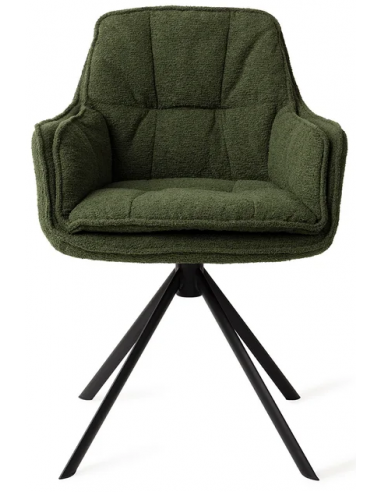 Billede af Akune rotérbar spisebordsstol i polyester H83 cm - Sort/Grøn