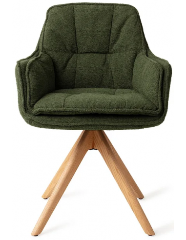 Billede af Akune rotérbar spisebordsstol i polyester H83 cm - Eg/Grøn