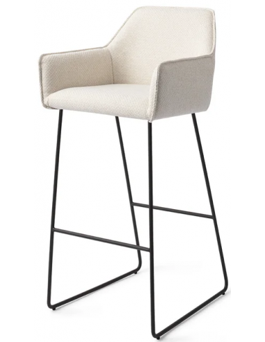 Se Hofu barstol i polyester H100 cm - Sort/Creme hos Lepong.dk