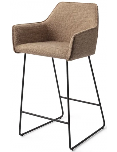 Se Hofu barstol i polyester H90 cm - Sort/Lysebrun hos Lepong.dk