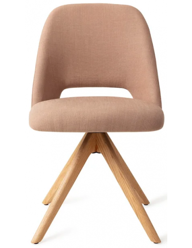 Billede af Sasue rotérbar spisebordsstol i tekstil H84,5 cm - Eg/Beige