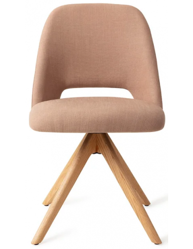 Sasue rotérbar spisebordsstol i tekstil H84,5 cm - Eg/Beige