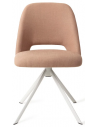 Sasue rotérbar spisebordsstol i tekstil H84,5 cm - Hvid/Beige