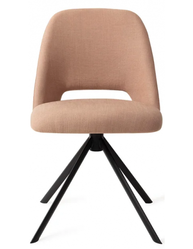 Sasue rotérbar spisebordsstol i tekstil H84,5 cm - Sort/Beige