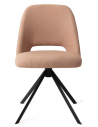 Sasue rotérbar spisebordsstol i tekstil H84,5 cm - Sort/Beige