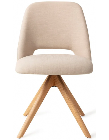 Se Sasue rotérbar spisebordsstol i tekstil H84,5 cm - Eg/Ecru hos Lepong.dk