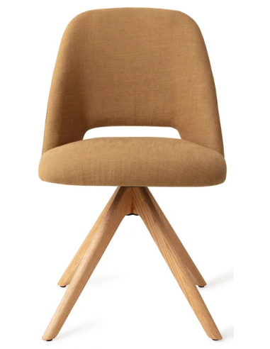Billede af Sasue rotérbar spisebordsstol i tekstil H84,5 cm - Eg/Okker