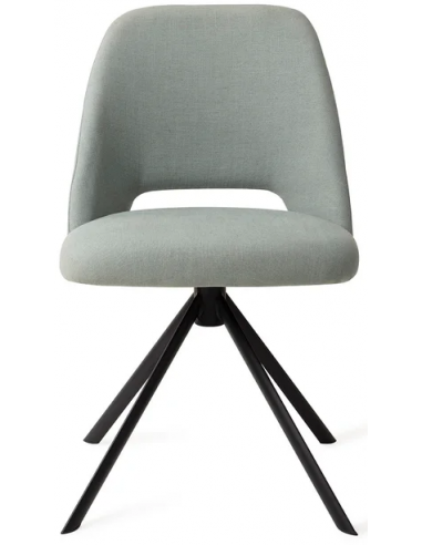Se Sasue rotérbar spisebordsstol i tekstil H84,5 cm - Sort/Azur hos Lepong.dk