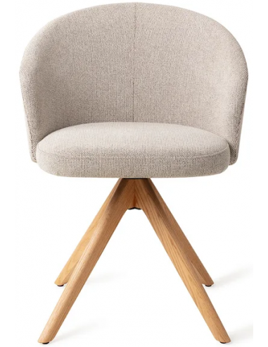 Se Niimi rotérbar spisebordsstol i polyester H82 cm - Eg/Ecru hos Lepong.dk