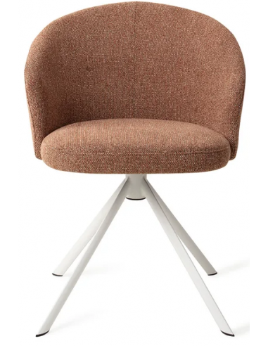 Se Niimi rotérbar spisebordsstol i polyester H82 cm - Hvid/Brun hos Lepong.dk