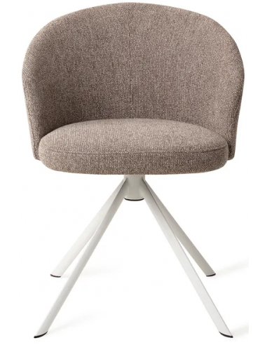 Se Niimi rotérbar spisebordsstol i polyester H82 cm - Hvid/Greige hos Lepong.dk