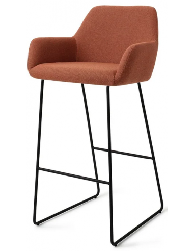 Se Hiroo barstol i polyester H102 cm - Sort/Terracotta hos Lepong.dk