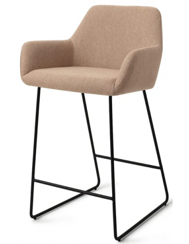 Se Hiroo barstol i polyester H92 cm - Sort/Beige hos Lepong.dk