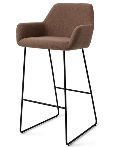Se Hiroo barstol i polyester H102 cm - Sort/Brun hos Lepong.dk