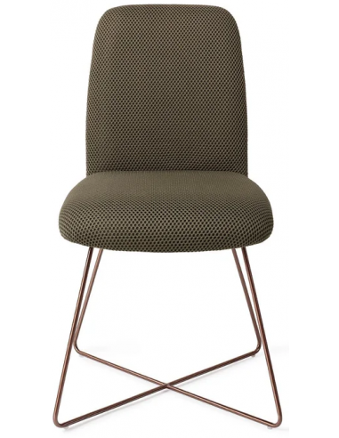 Se Taiwa spisebordsstol H85 cm polyester - Rødguld/Mørk junglegrøn hos Lepong.dk