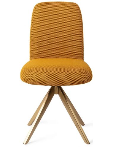 Billede af Taiwa rotérbar spisebordsstol H85 cm polyester - Guld/Groovy gul