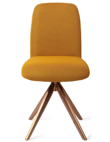 Billede af Taiwa rotérbar spisebordsstol H85 cm polyester - Rødguld/Groovy gul