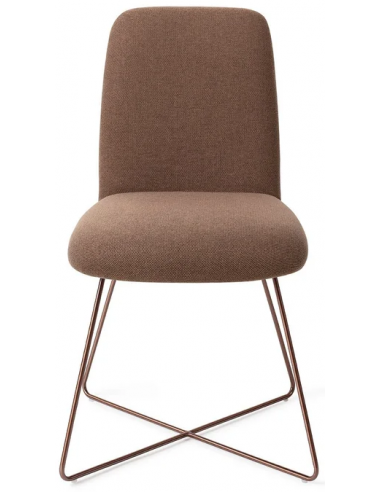 Se Taiwa spisebordsstol H85 cm polyester - Rødguld/Brun hos Lepong.dk