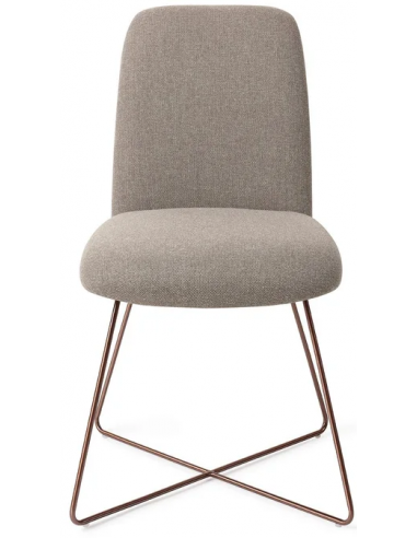 Billede af Taiwa spisebordsstol H85 cm polyester - Rødguld/Tågegrå
