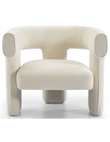 Se Bibi lænestol i chenille H70 cm - Off white hos Lepong.dk