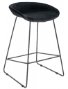 Oslo barstol i metal og velour H73 cm - Sort/Sort