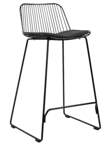 Se Jenny barstol i metal og kunstlæder H94 cm - Sort/Sort hos Lepong.dk