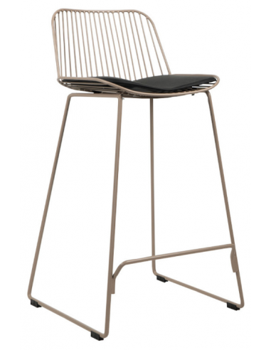 Billede af Jenny barstol i metal og kunstlæder H94 cm - Taupe/Sort
