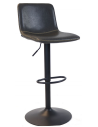 Texas barstol i metal og øko-læder H85 - 108 cm - Sort/Antracit
