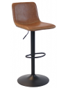 Texas barstol i metal og øko-læder H85 - 108 cm - Sort/Cognac