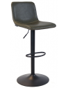 Texas barstol i metal og øko-læder H85 - 108 cm - Sort/Olivengrøn
